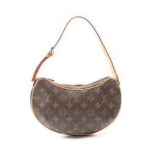 Louis Vuitton Pochette Croissant Monogram Shoulder Bag Leather Brown